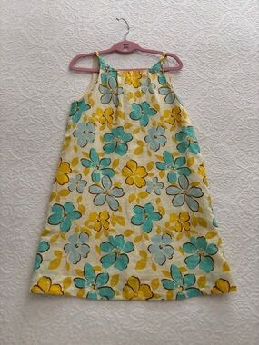 Zara Girls Floral Turquoise & Yellow Dress